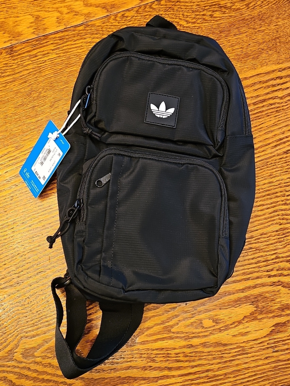 Adidas Black Utility 4 Sling Bag with Trefoil Logo